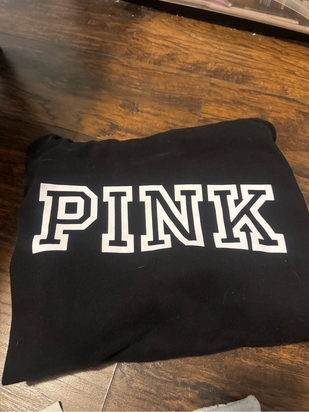 PINK Victoria's Secret Black Sweatshirt with White Logo